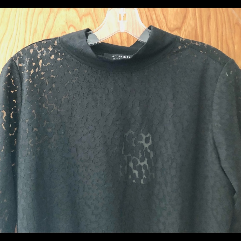 NWT All Saints Bela leopard lace long sleeve bodysuit, size 8 - Picture 2 of 11